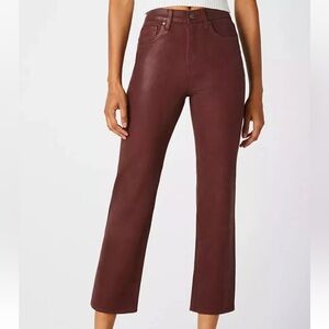 Burgundy Waxed Coated Jeans Hudson Red 28 Straight Leg Cropped Remi boot cut